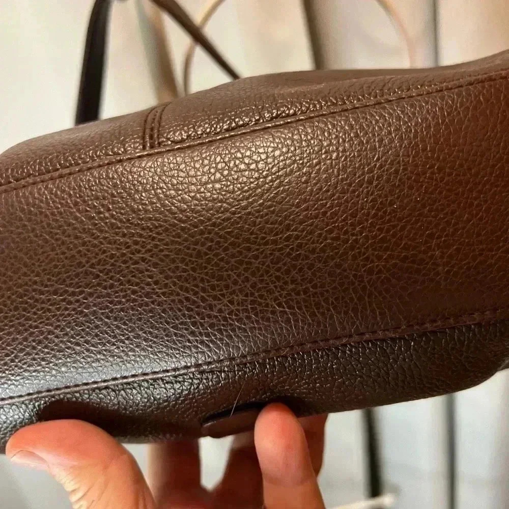 Mossimo Brown Pebble Leather Hobo Shoulder Bag - Picture 8 of 11